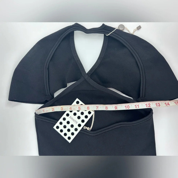 NWT KHAITE Vita Bodysuit Ribbed Cutout Size M Black Thong Back - Picture 13 of 14